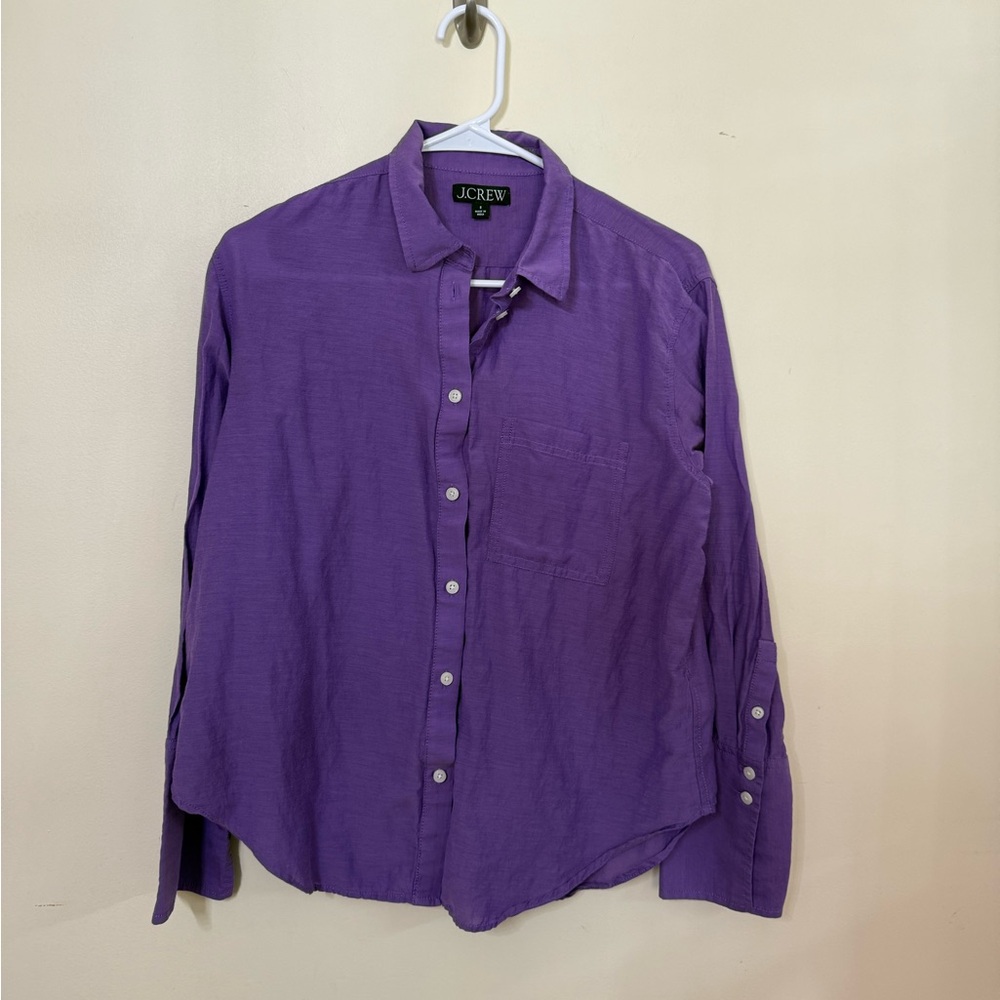 J. Crew Women's Button Down Shirt in Vibrant Purple